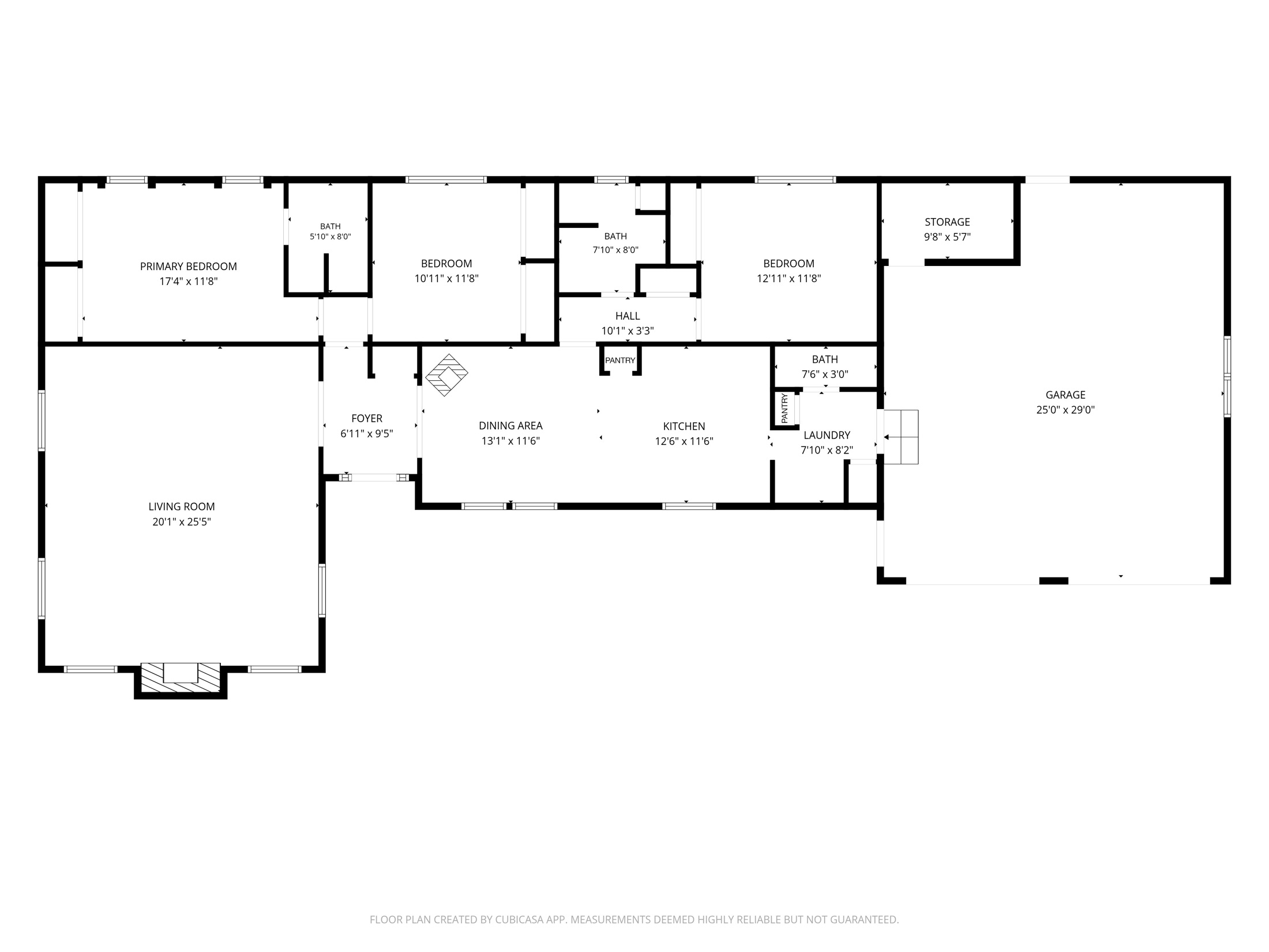 Single-level floor plan of 2224 E Highway 33 with room dimensions