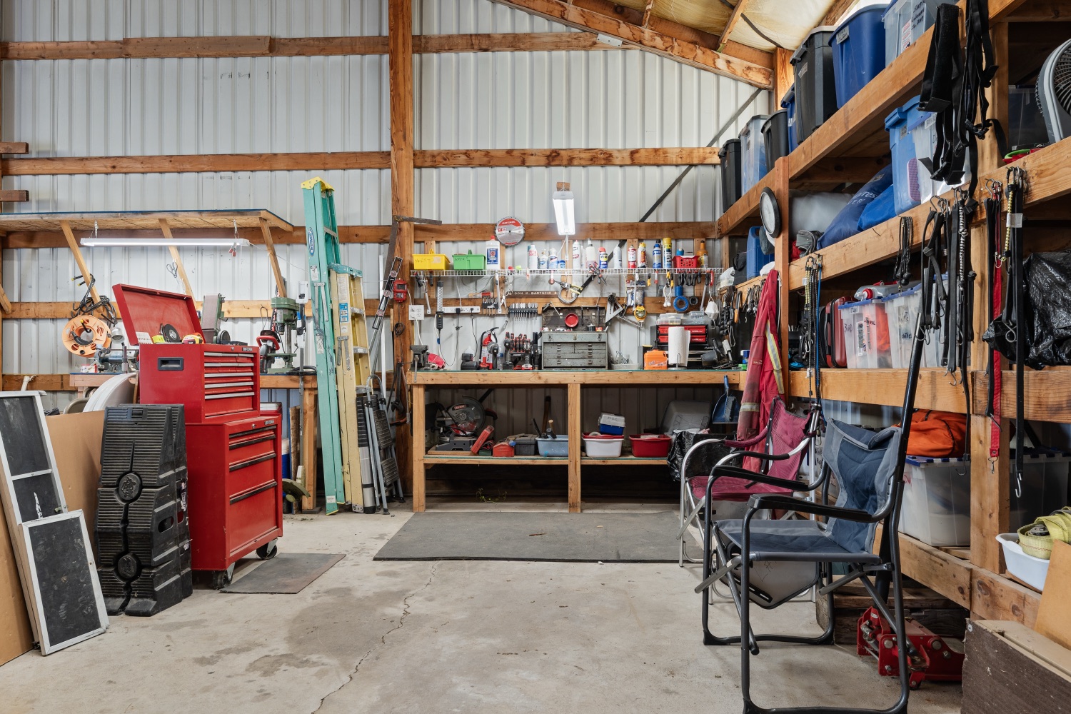 Shop workbench and shelving